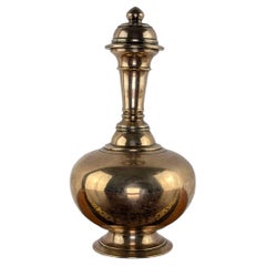Mughal Revival Bronze Surahi Flask, India, 19th Century