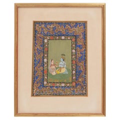 Indische Miniatur-Malerei der Mogul-Schule mit Radha-Krishna