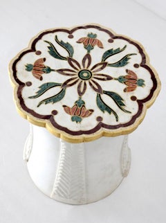 Mughal Side Table in White Marble by Paul Mathieu for Stephanie Odegard