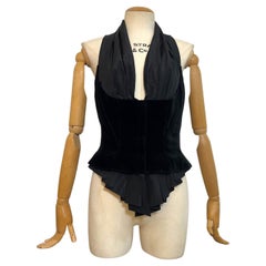 Mugler 00s black velvet top