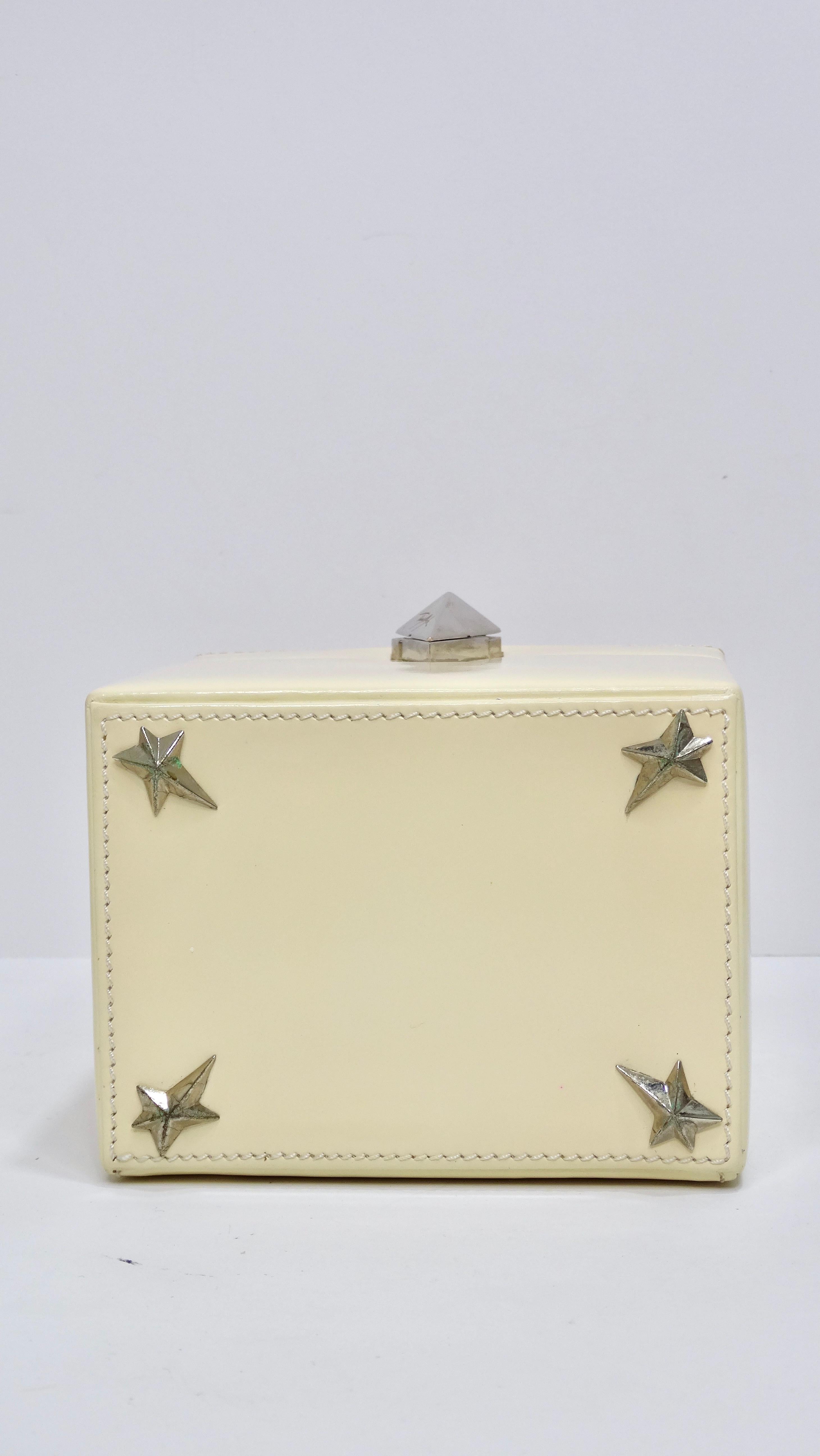 Women's or Men's Mugler 90's Off-White Patent Mini Box Bag
