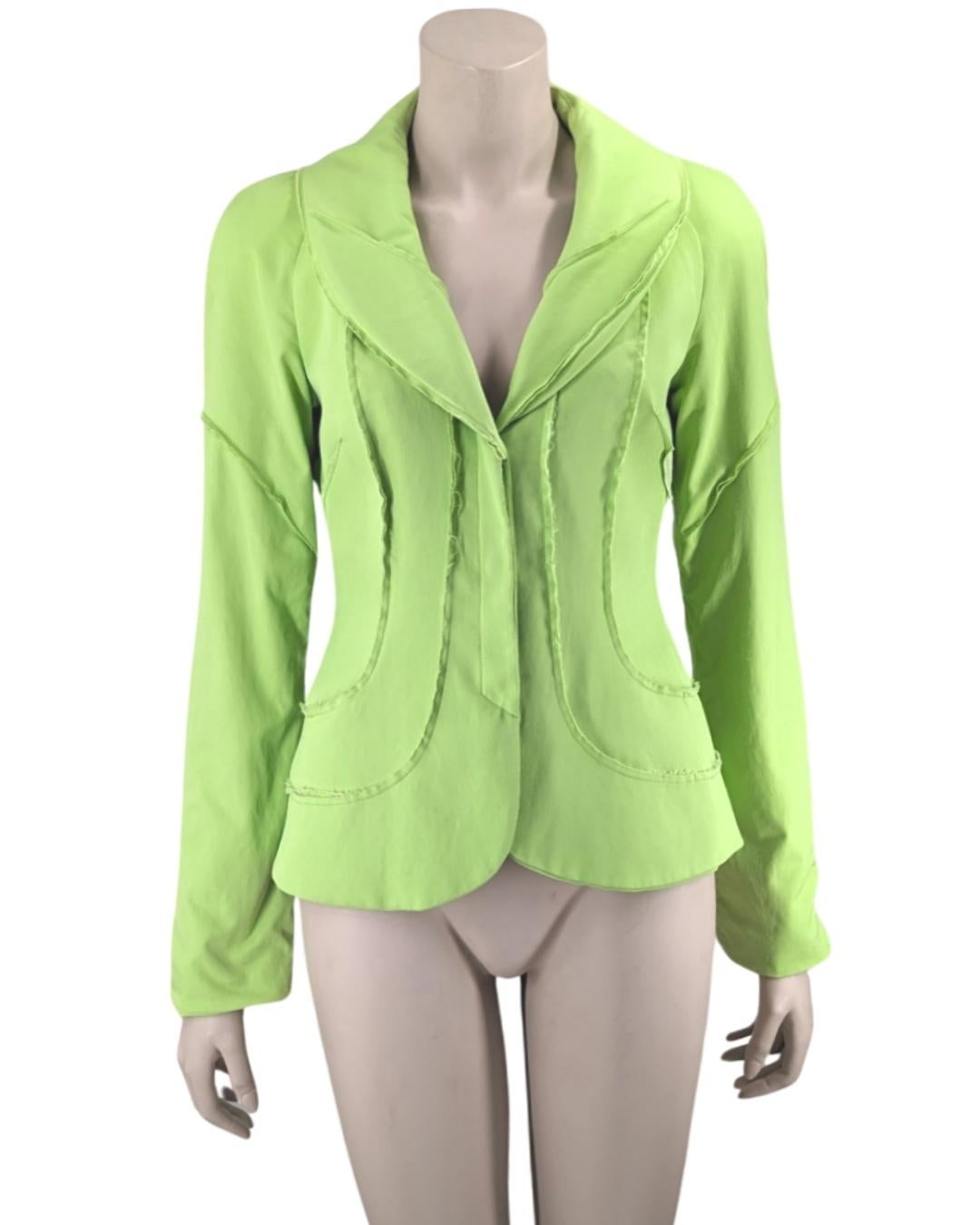 Women's Mugler Acid Green Jacket  with its iconic shape For Sale