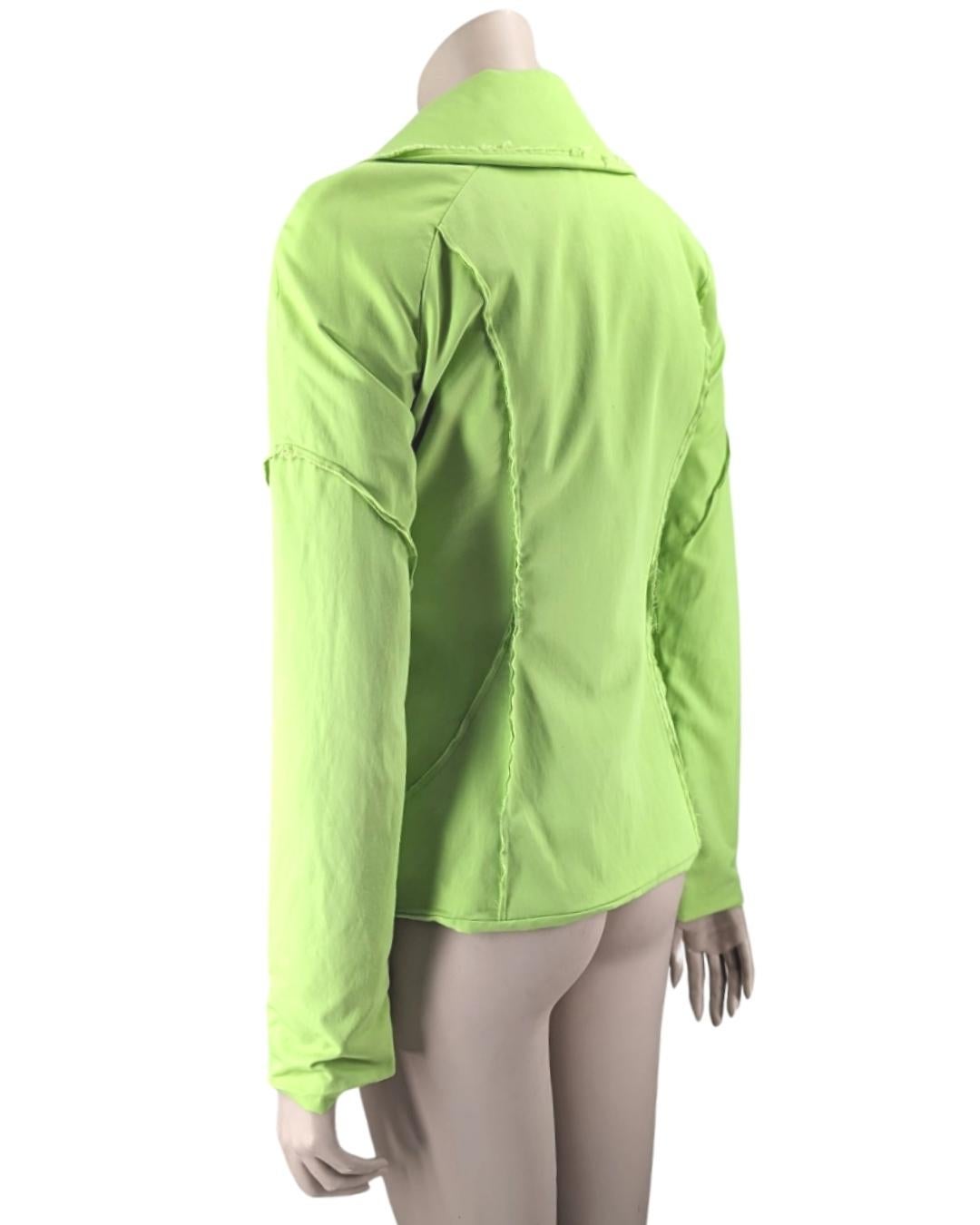 Mugler Acid Green Jacket  with its iconic shape For Sale 3