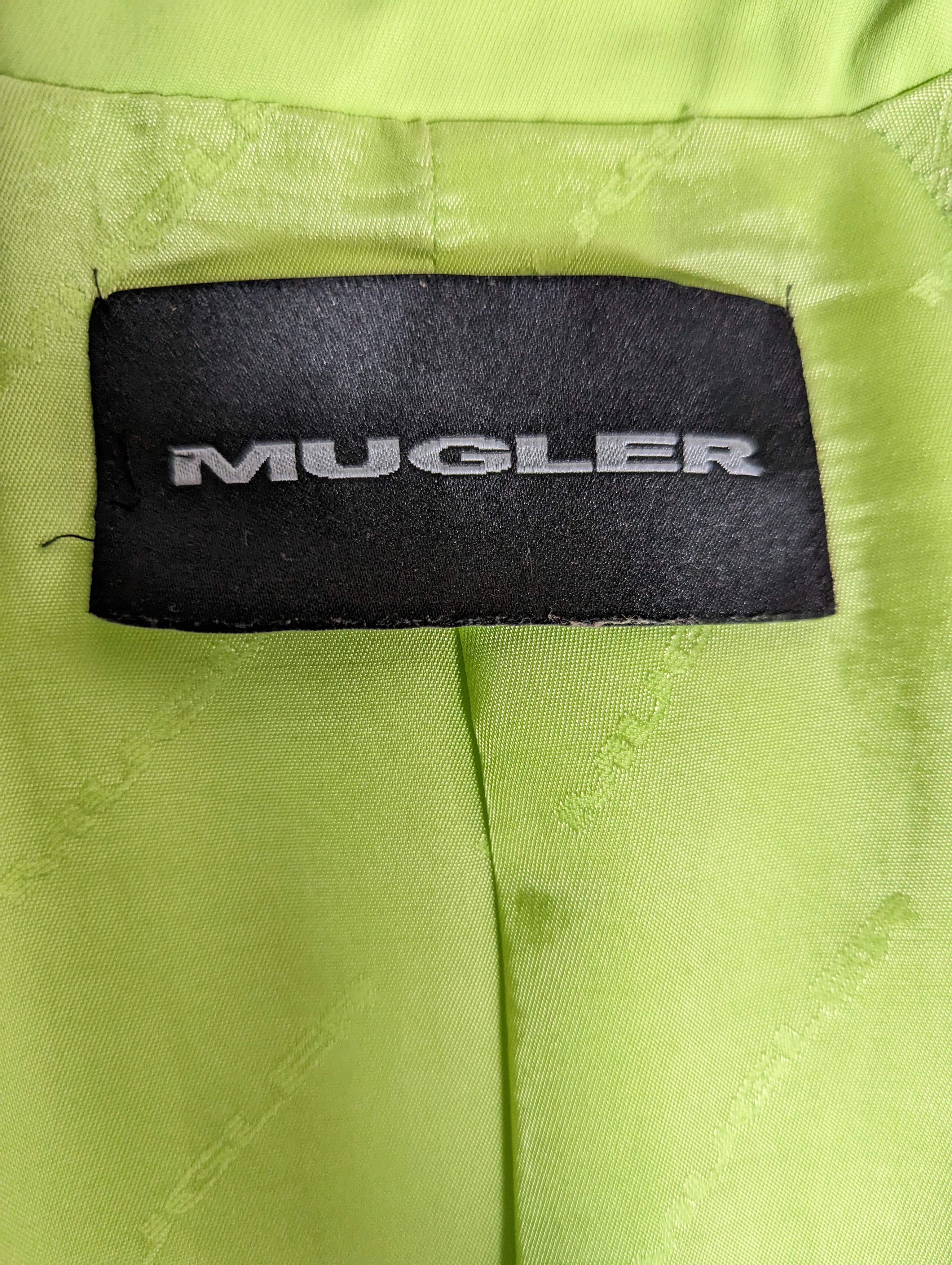 Mugler Acid Green Jacket  with its iconic shape For Sale 5