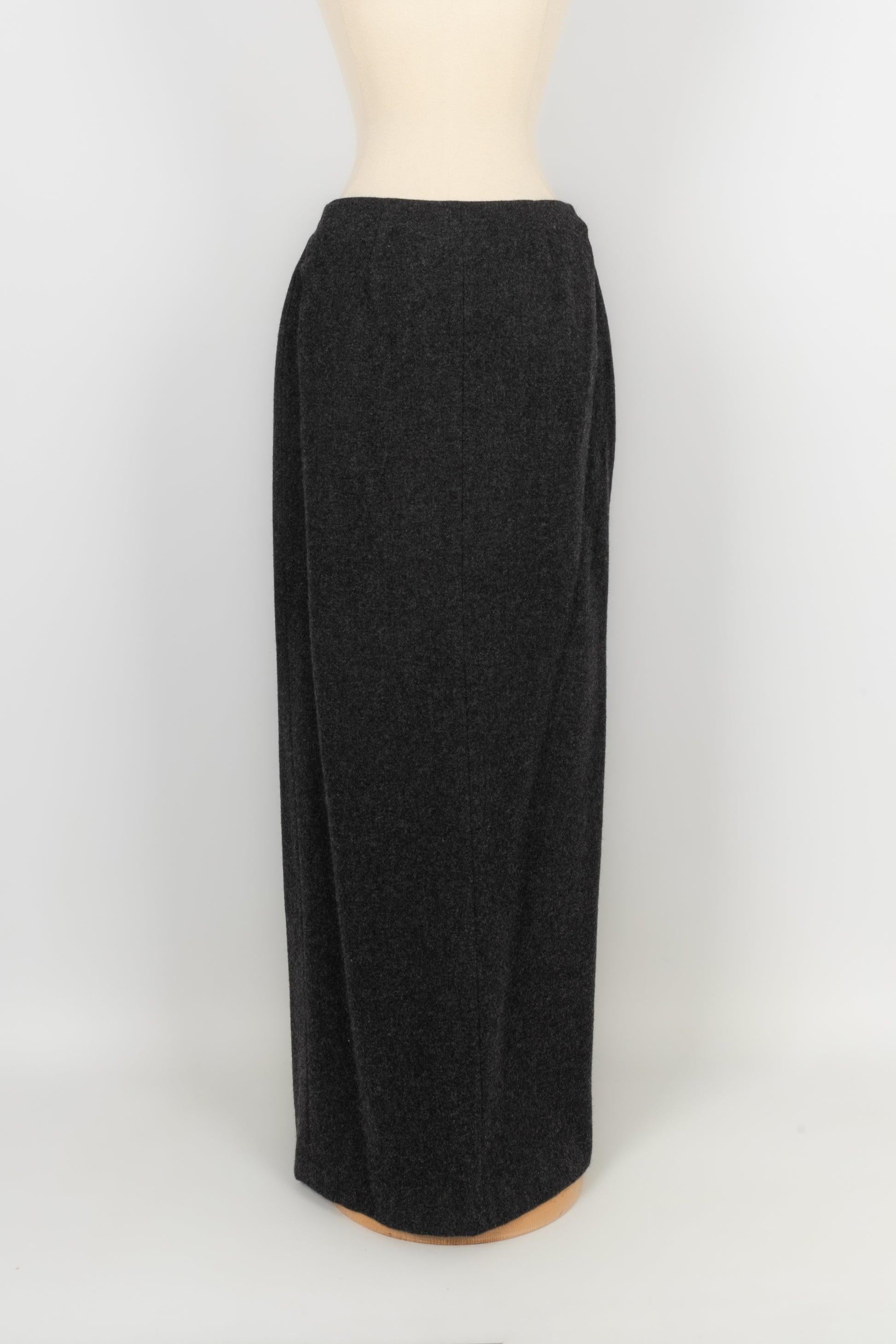 Black Mugler Angora and Wool Wrap Around Skirt 36FR/38FR For Sale