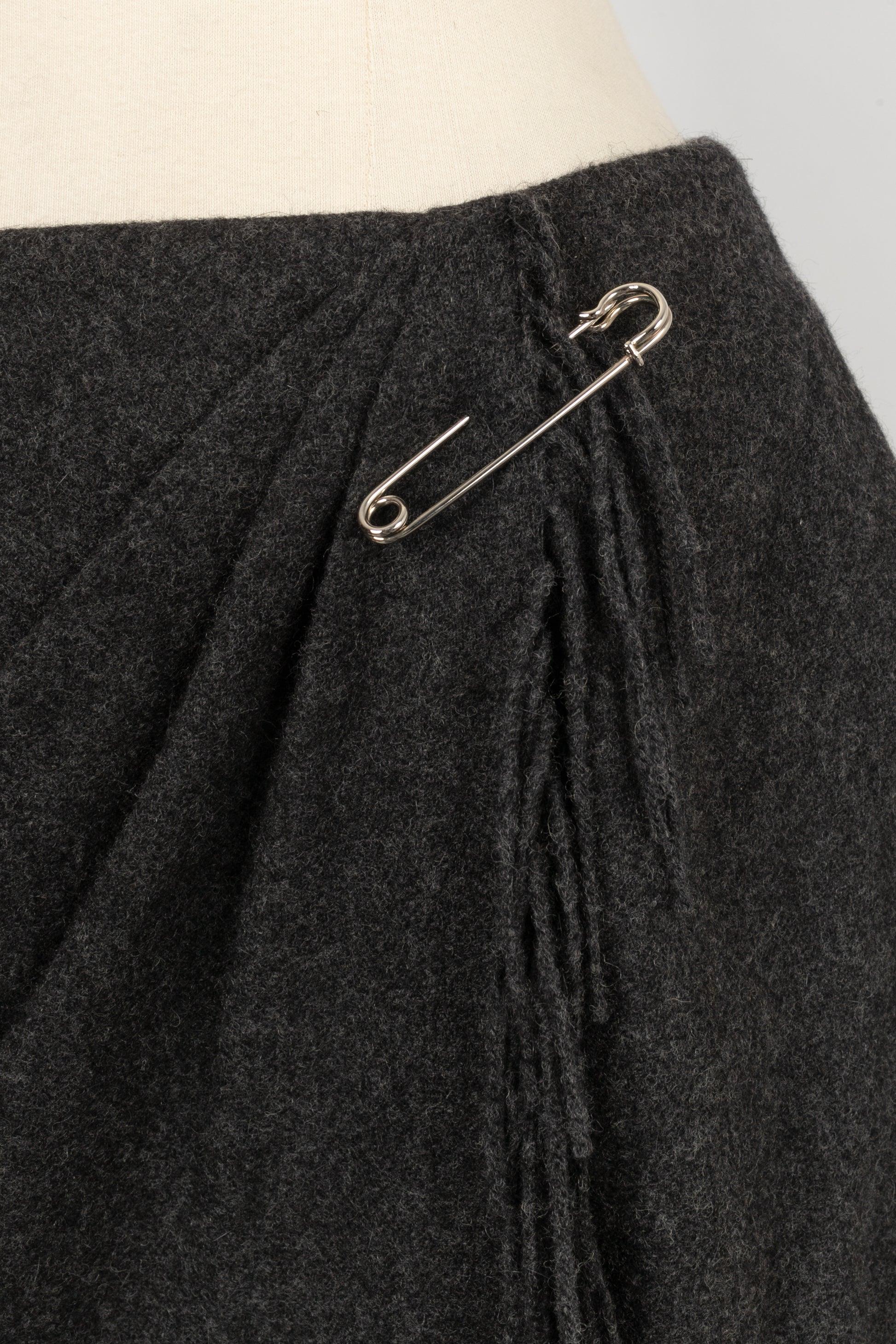 Mugler Angora and Wool Wrap Around Skirt 36FR/38FR For Sale 2