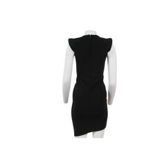 Mugler Asymetrical Mini Dress Size 38 Black Viscose Sleeveless Viscose