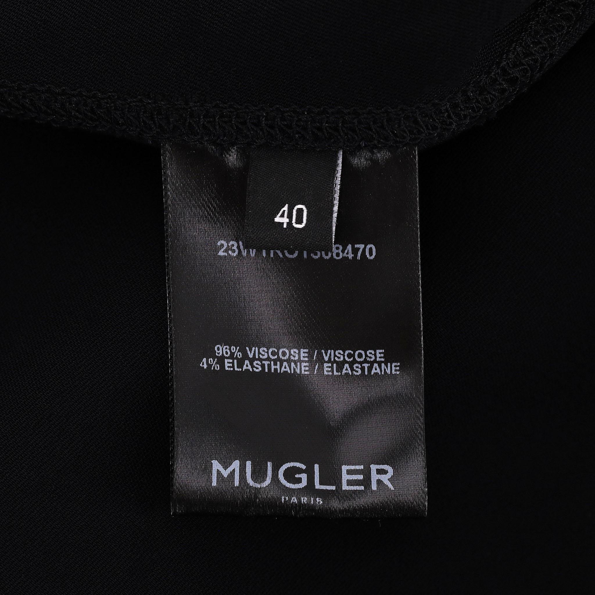 Mugler Asymmetrisches Bodycon-Kleid mit Rundhalsausschnitt im Angebot 3