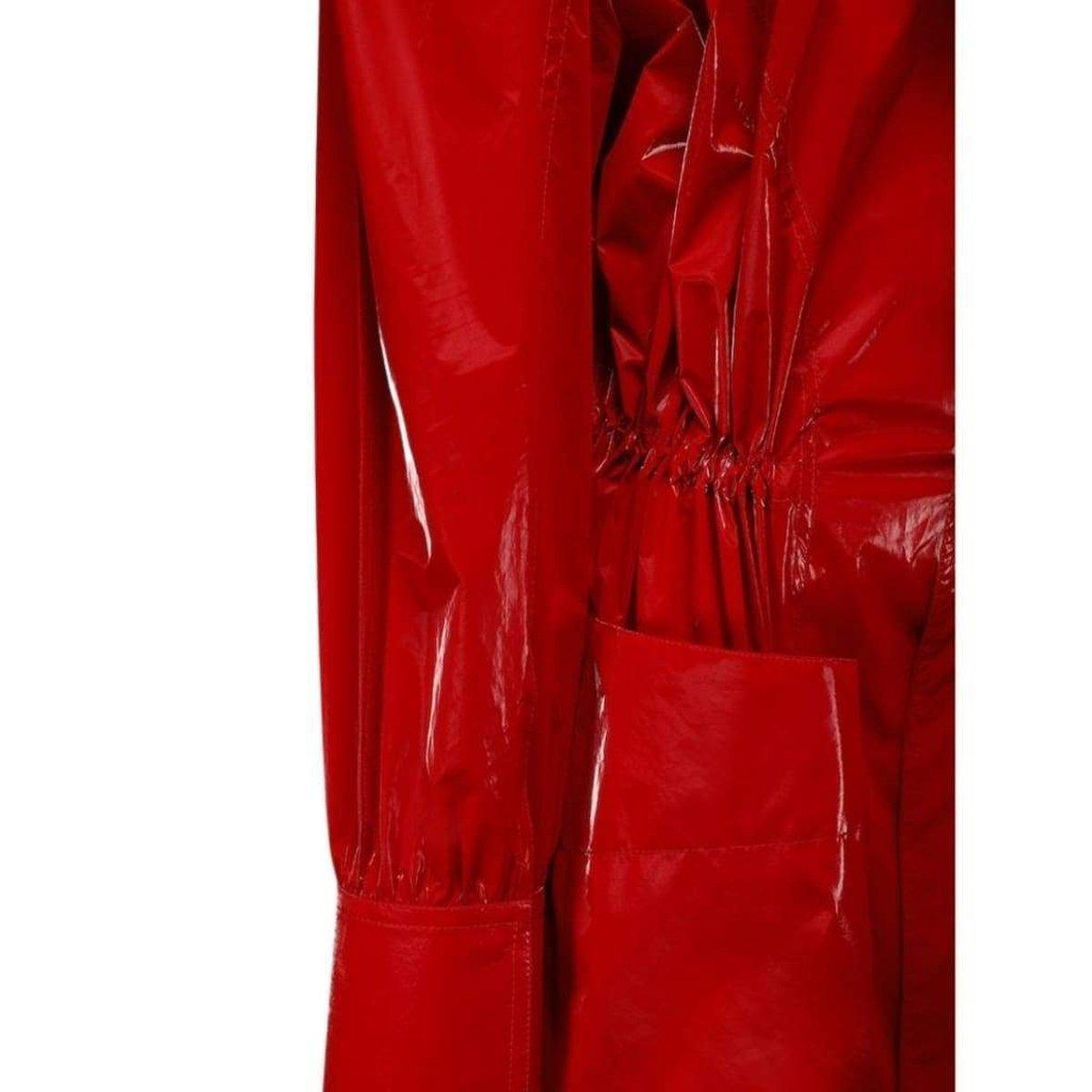 Mugler Belted Glossy Red Trench Coat FR 44 In New Condition For Sale In Brossard, QC
