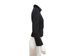 Mugler Black 1990s Fur-Collar Cashmere Jacket