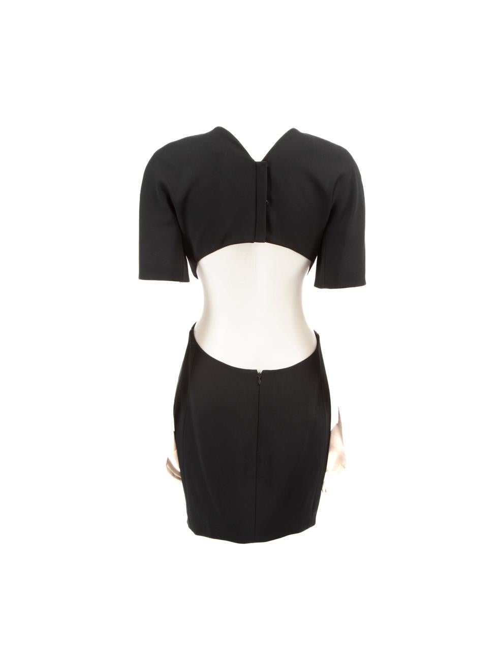Mugler Black Cut Out Mini Dress Size M In Good Condition For Sale In London, GB