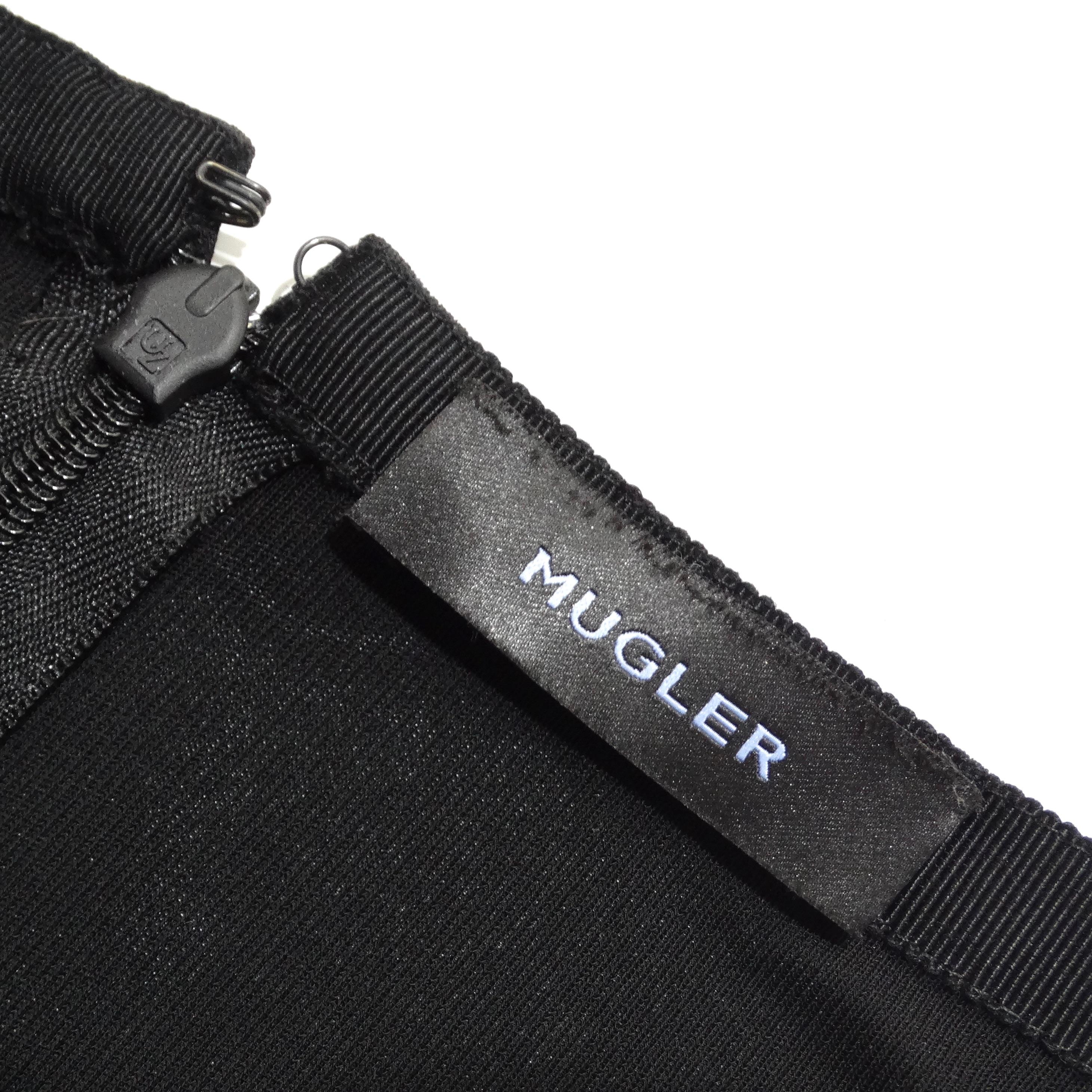 Mugler Black Draped Skirt For Sale 6