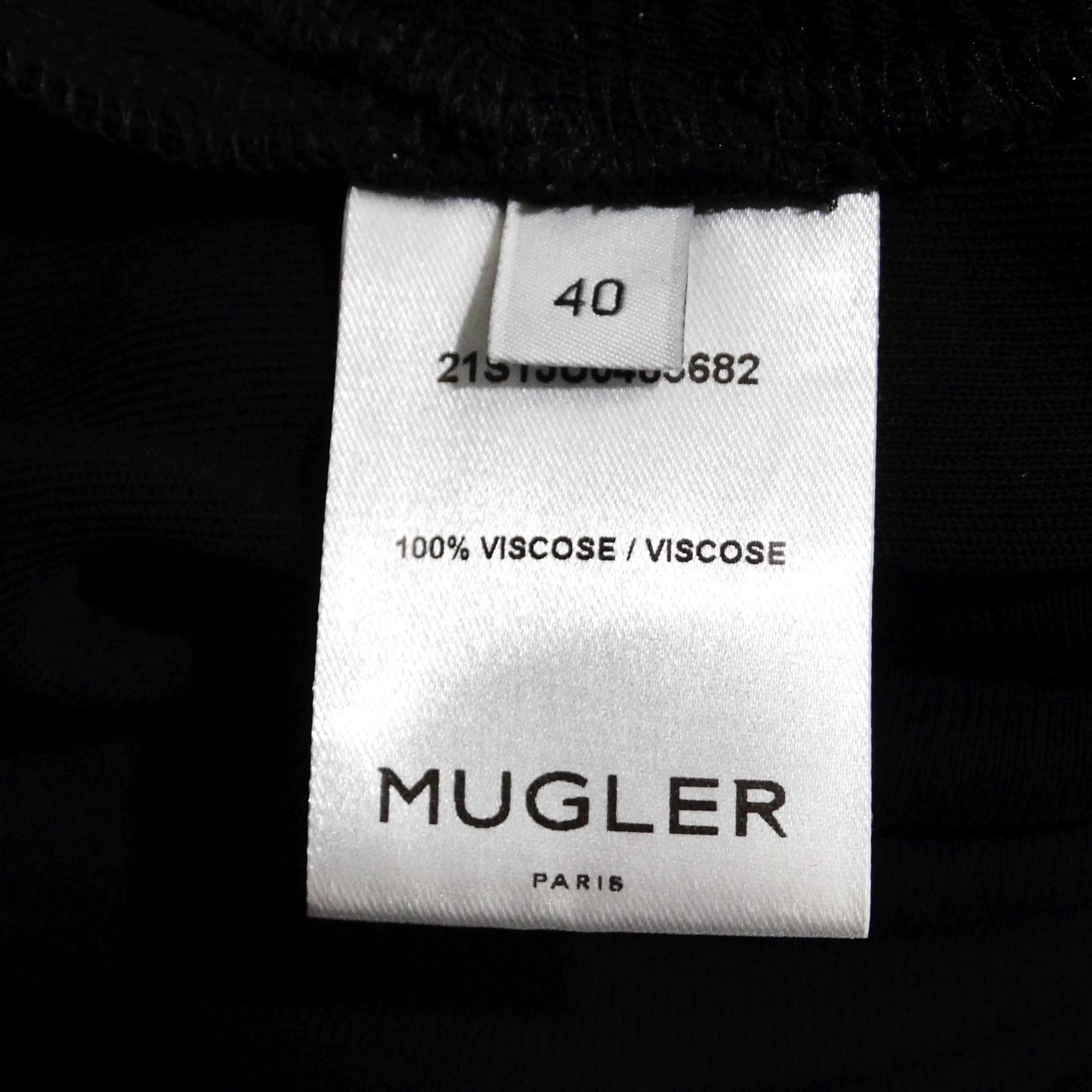 Jupe drapée noire de Mugler en vente 7