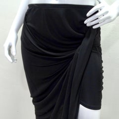 Mugler Black Draped Skirt