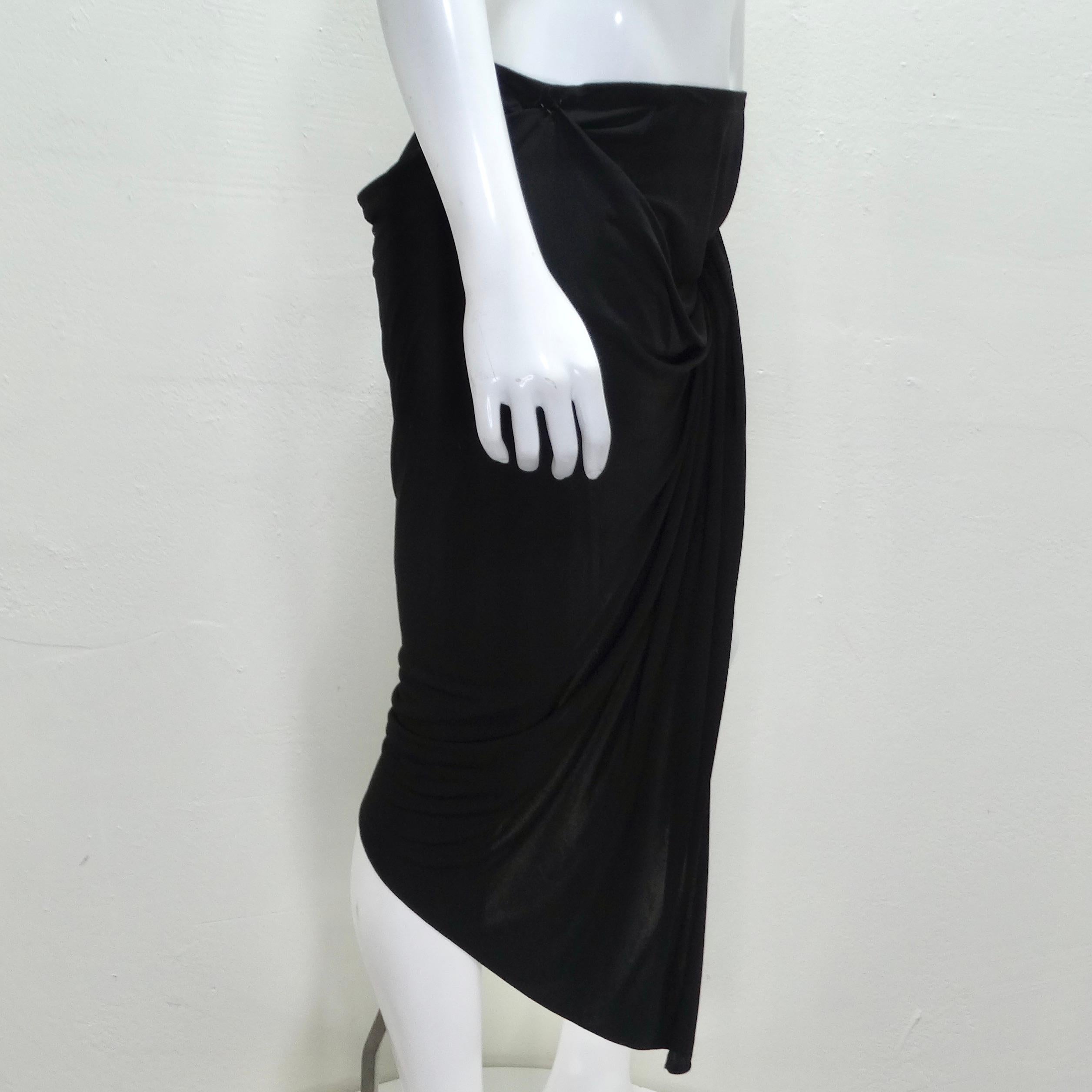 Women's or Men's Mugler Black Draped Skirt For Sale