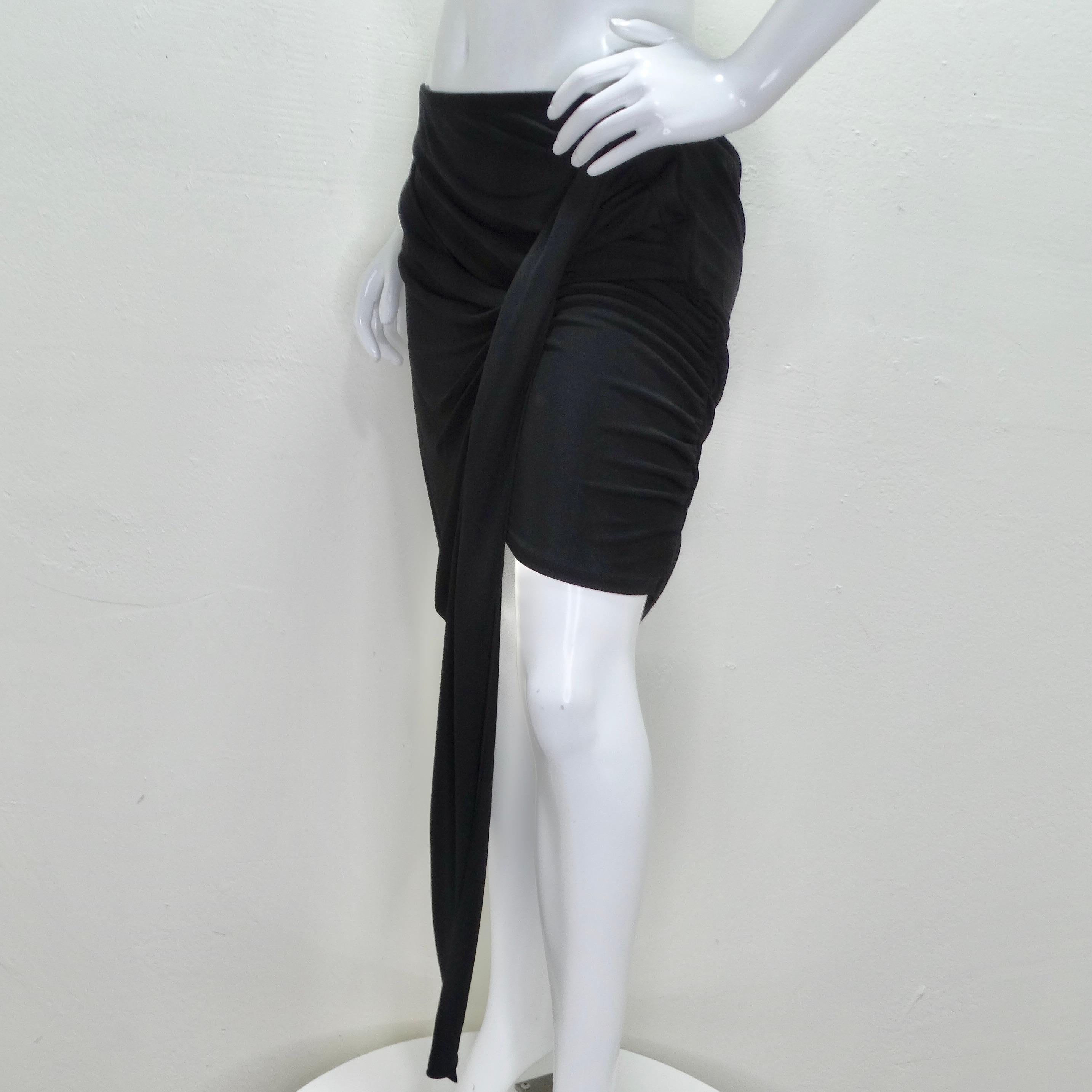 Mugler Black Draped Skirt For Sale 2