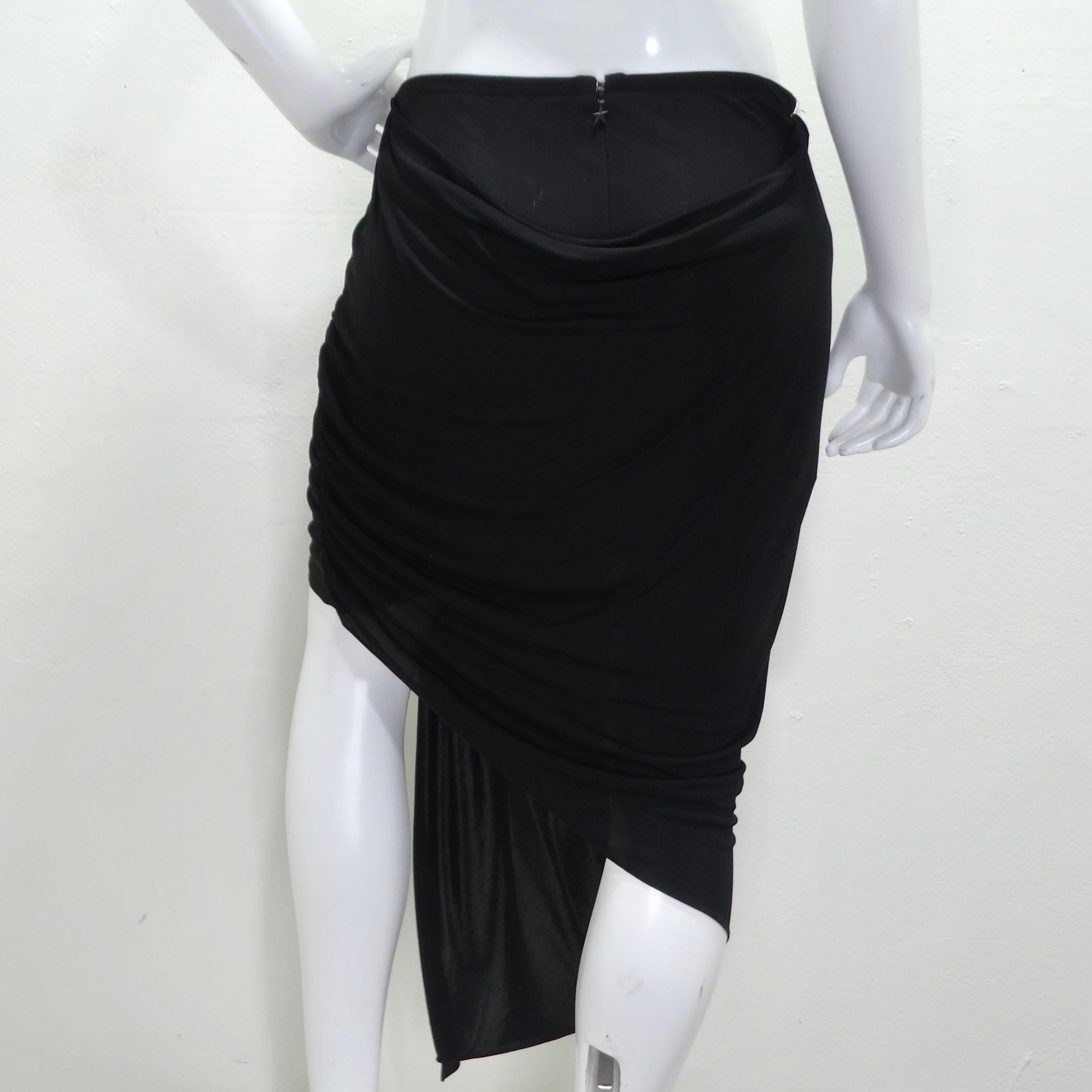 Mugler Black Draped Skirt For Sale 3