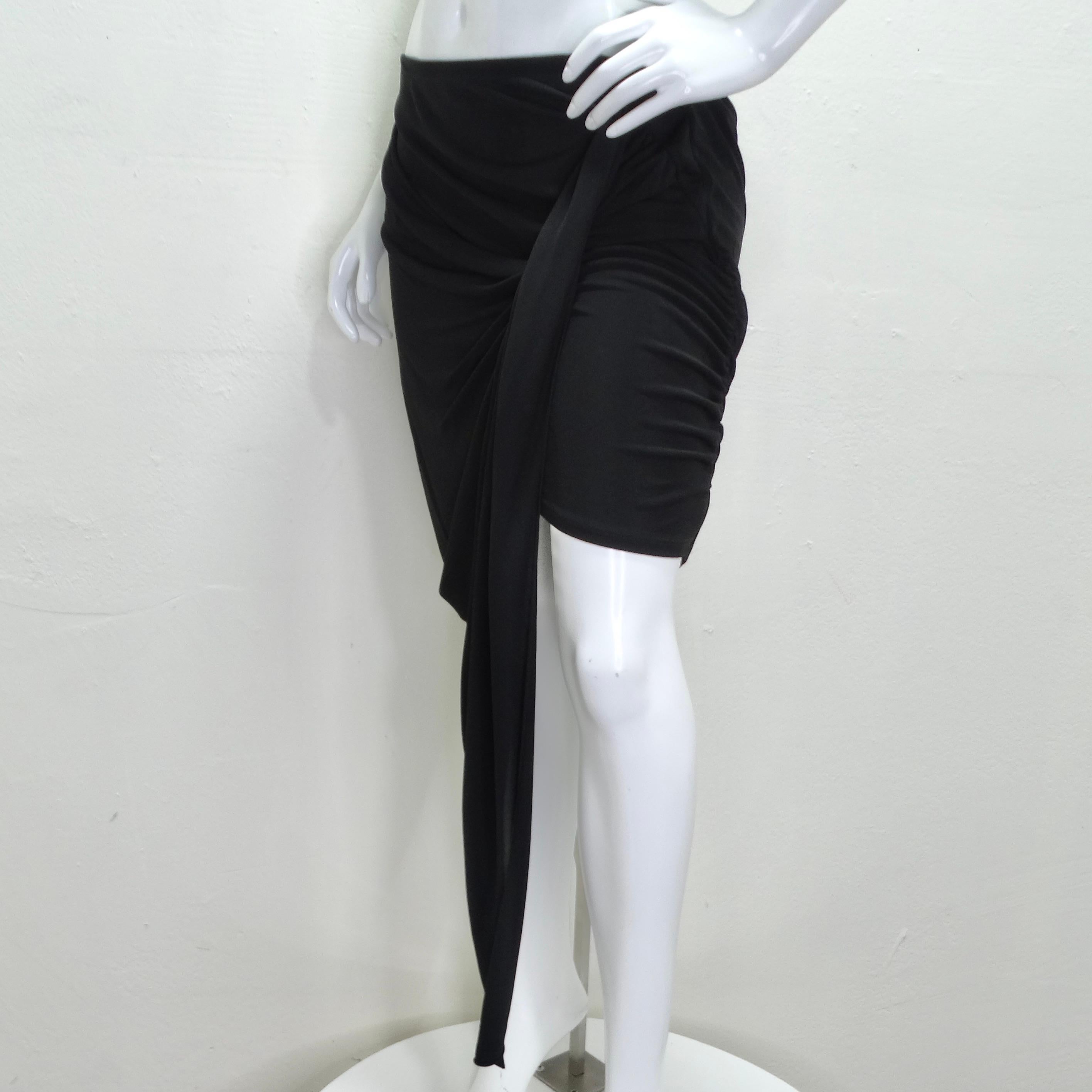 Mugler Black Draped Skirt For Sale 4