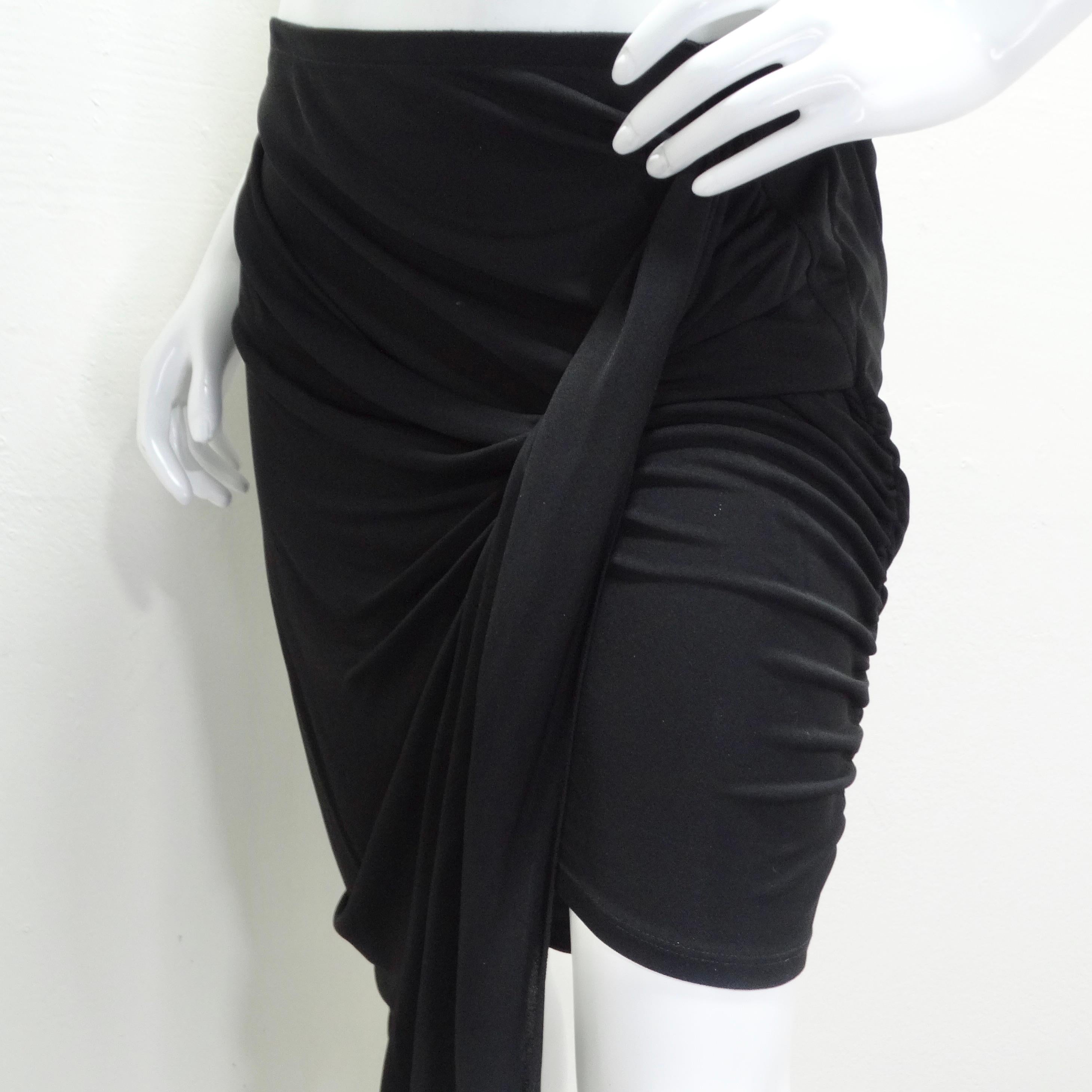 Mugler Black Draped Skirt For Sale 5
