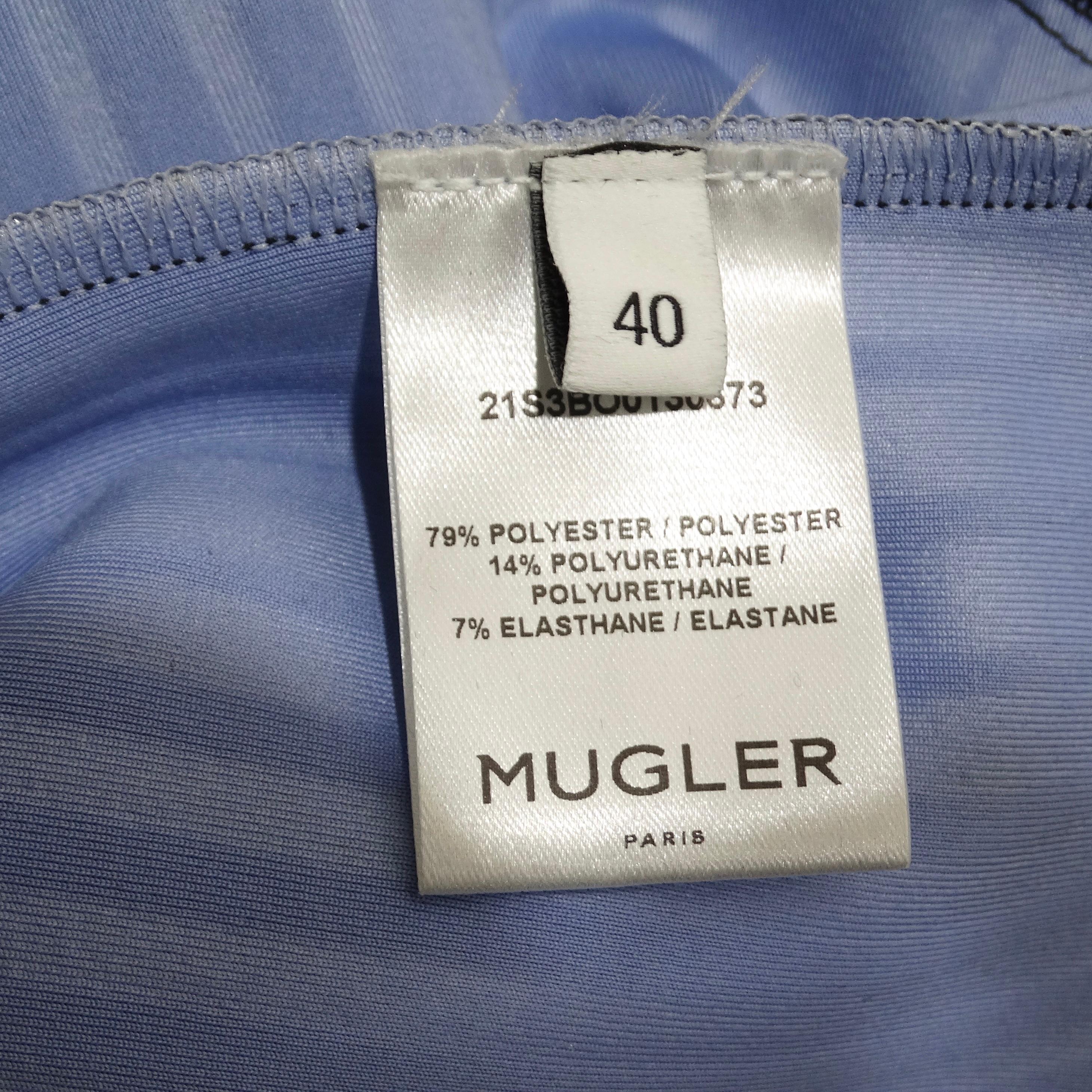 Mugler Schwarzer geprägter Scuba-Bodysuit mit Prägung im Angebot 7