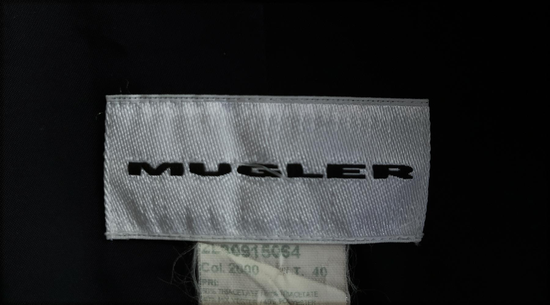 MUGLER Black Jacket Silver Metal Chain Details For Sale 2