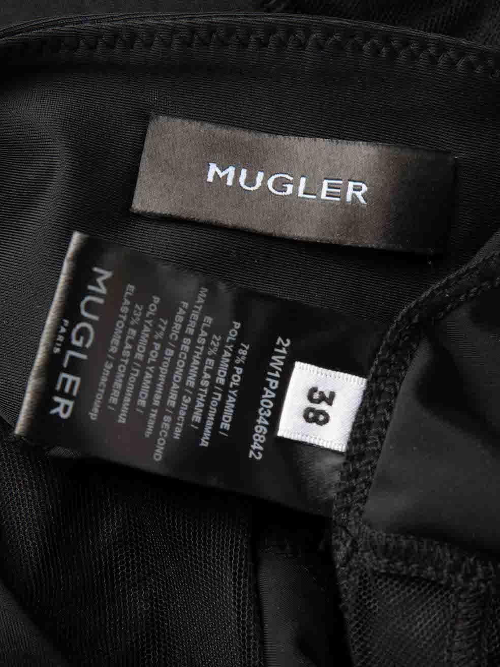 Mugler Black Mesh Panelled Biker Shorts Size M For Sale 1