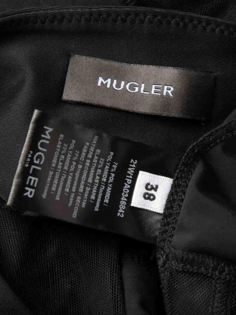 Mugler Black Mesh Panelled Biker Shorts Size M