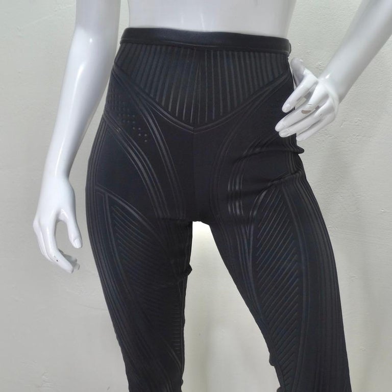 Mugler Black Scuba Bicycle Leggings For Sale at 1stDibs