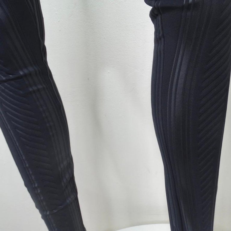 Mugler Black Scuba Bicycle Leggings For Sale at 1stDibs