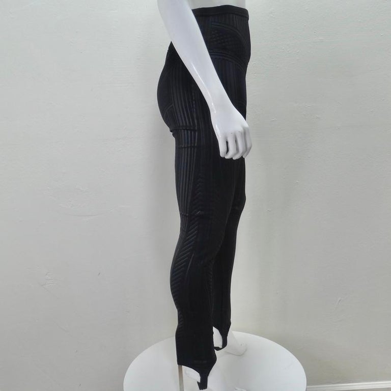 Mugler Black Scuba Bicycle Leggings For Sale at 1stDibs