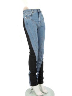 Mugler Blue Denim Spiral Jeans Size S