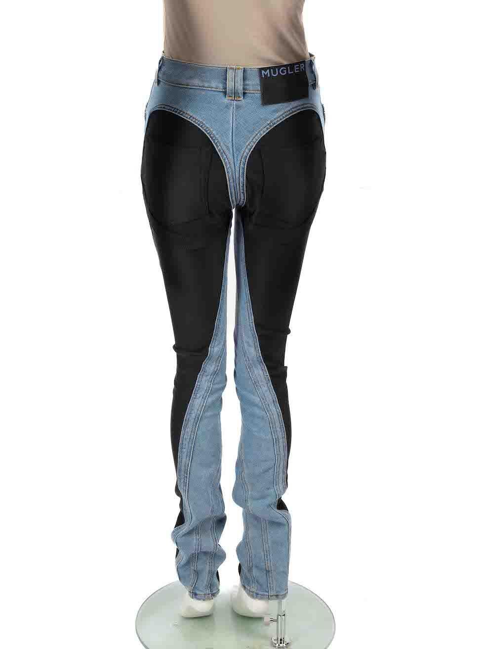 Mugler Blue Denim Spiral Jeans Size S In Good Condition In London, GB