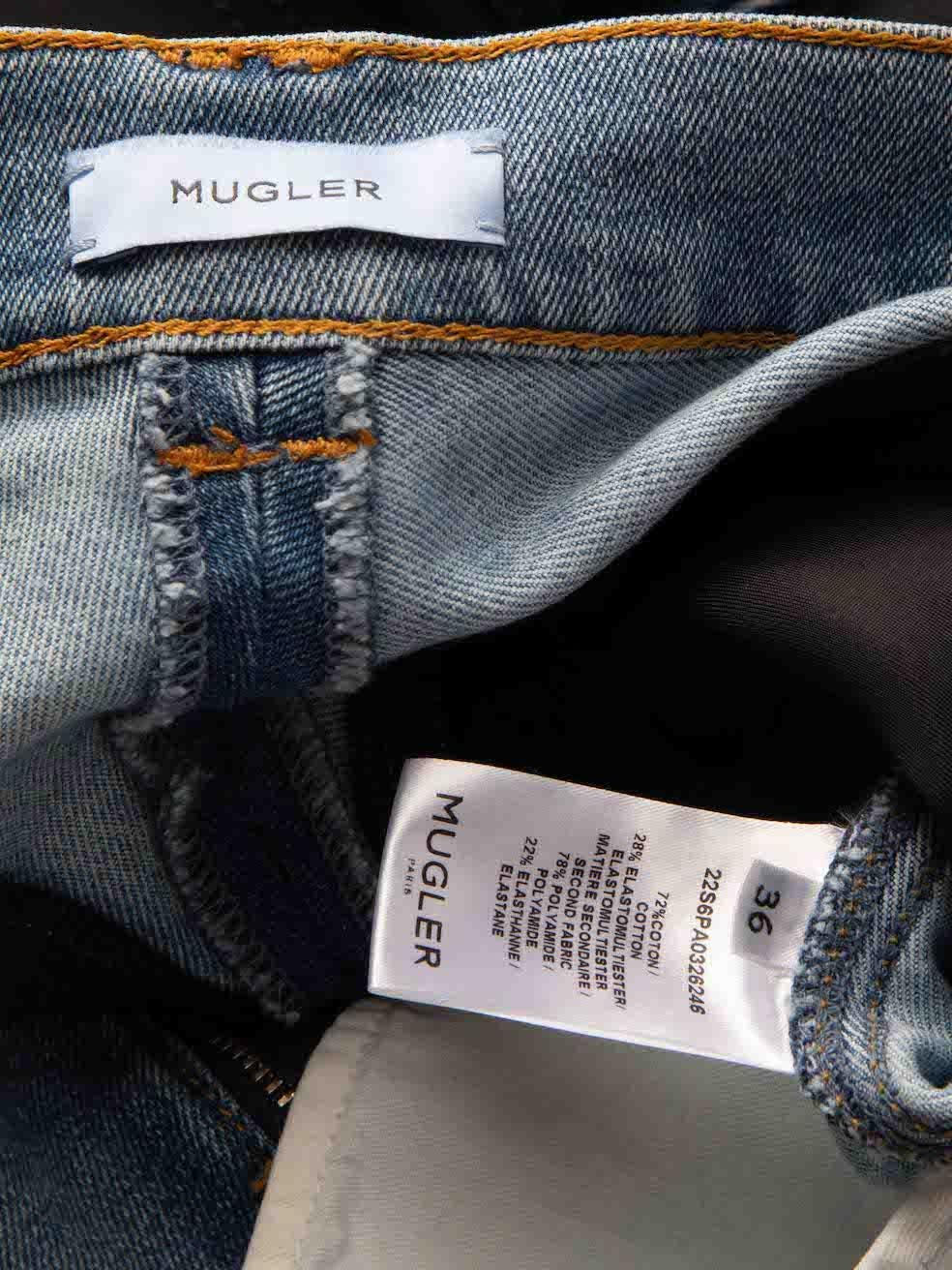 Mugler Blue Denim Spiral Jeans Size S 4