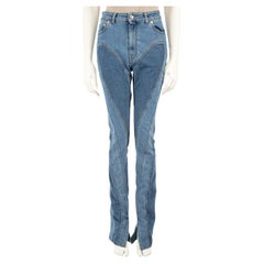 Mugler Jeans skinny a spirale in denim blu taglia M.