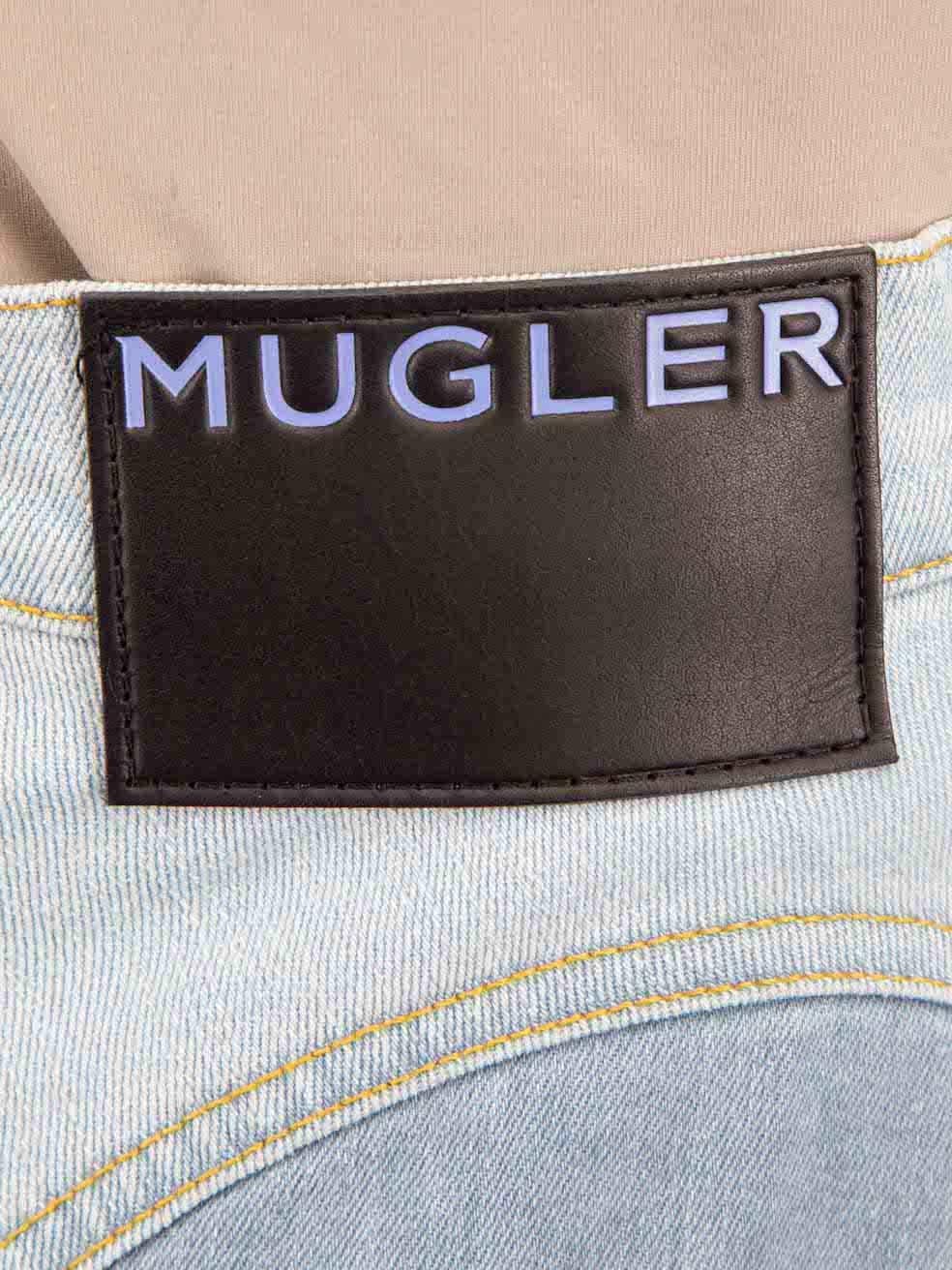 Women's Mugler Blue Mid-Rise Spiral Skinny Jeans Size M For Sale