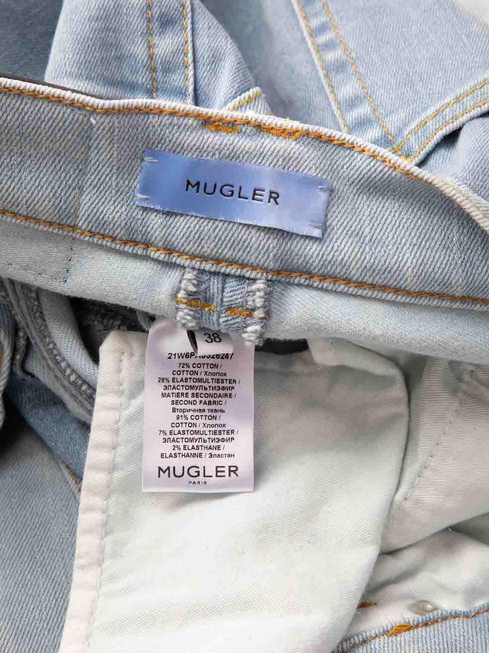 Mugler Blaue Mid-Rise Spiral Skinny Jeans Größe M im Angebot 1