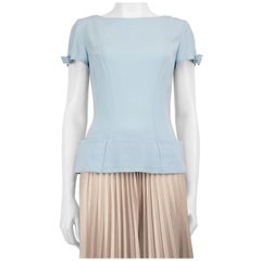 Top Mugler Azul Cuello Redondo Talla M Top Mugler Azul Cuello Redondo Talla M