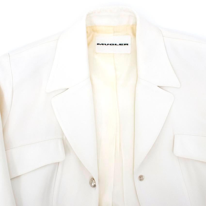 Mugler Cream Jacket Size S For Sale 1