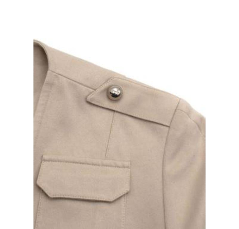 Mugler Cream Suede Safari Style Jacket For Sale 4