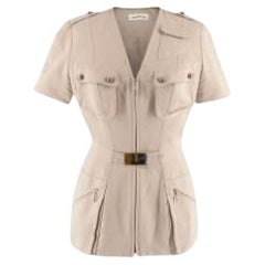 Mugler Cream Suede Safari Style Jacket