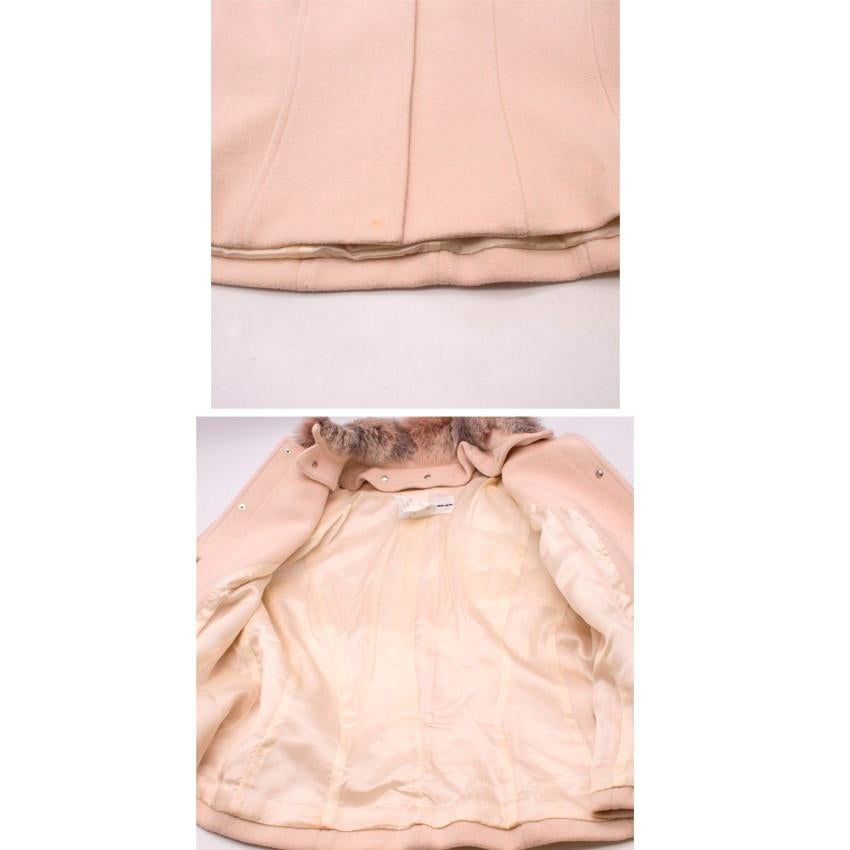 Mugler Cream Wool and Cashmere Jacket and Skirt Set US 6 For Sale 3
