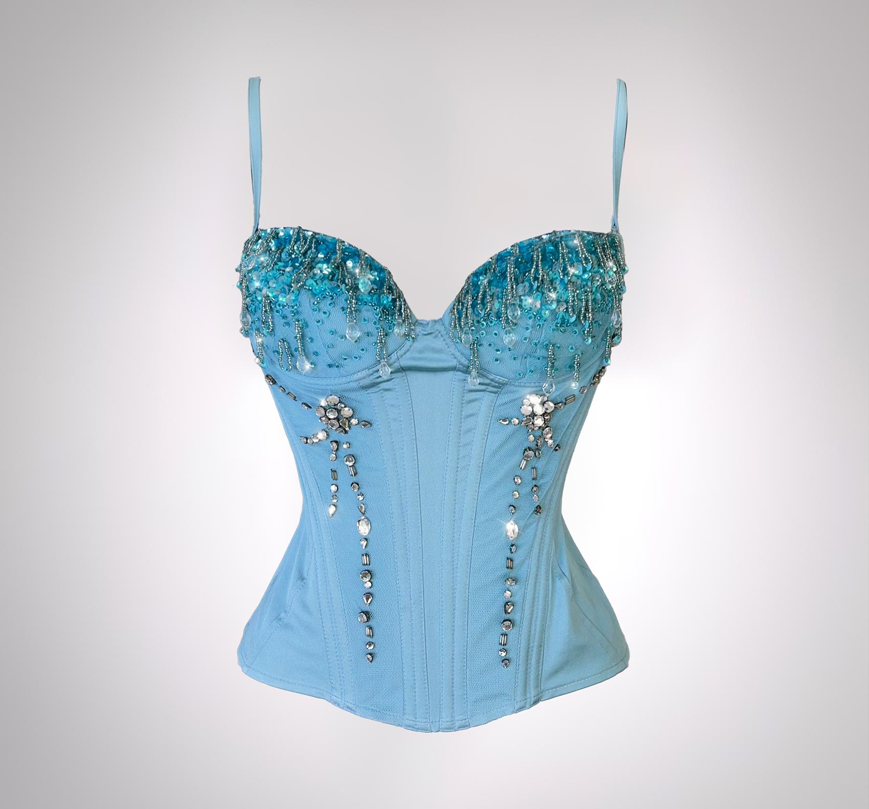 MUGLER Kristall-Tropfen-Korsett-Top mit Strass-Korsett im Zustand „Hervorragend“ im Angebot in Berlin, BE