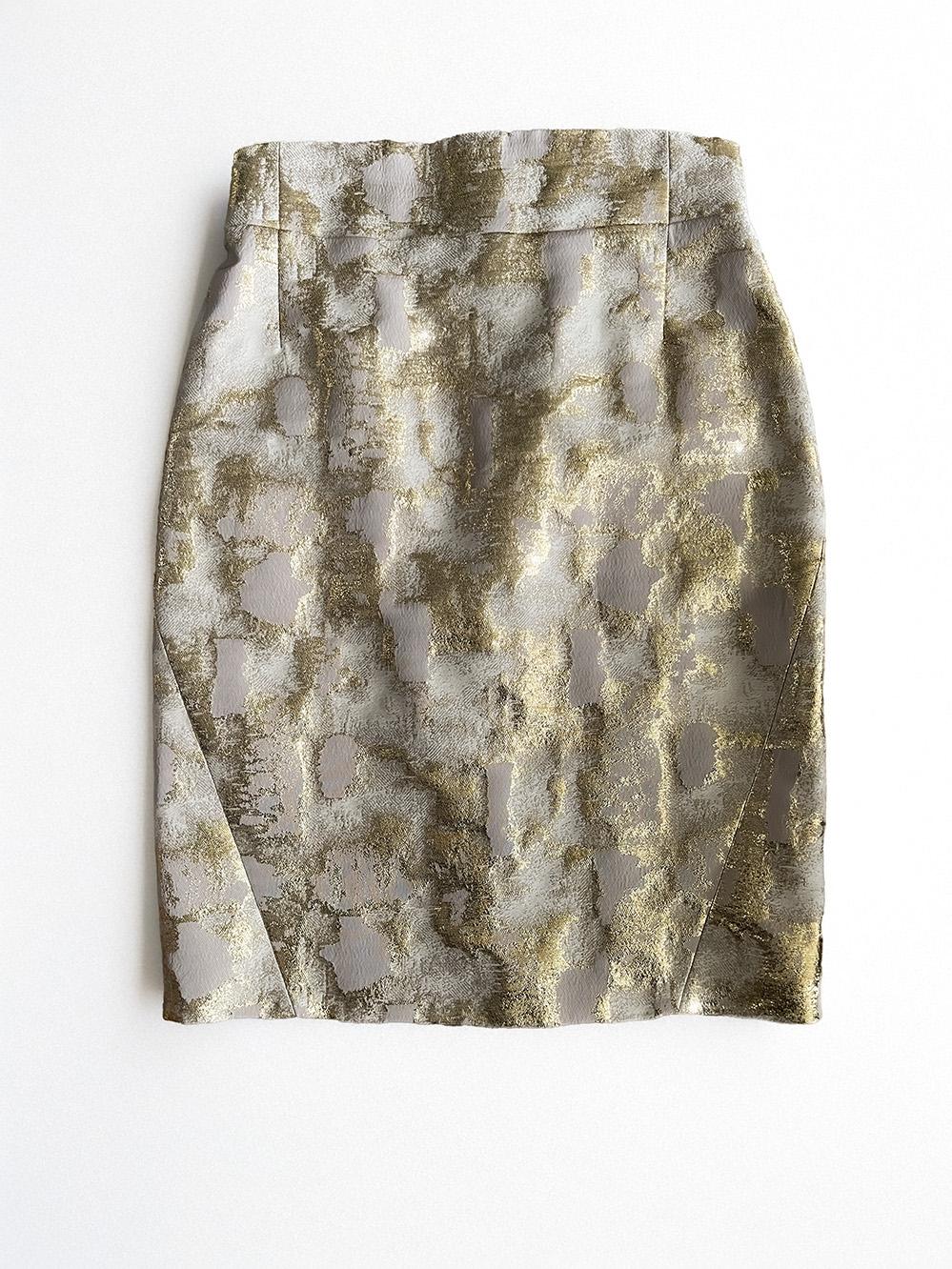 MUGLER Ensemble Giacca Abito Metallizzato Oro Gonna in vendita 6