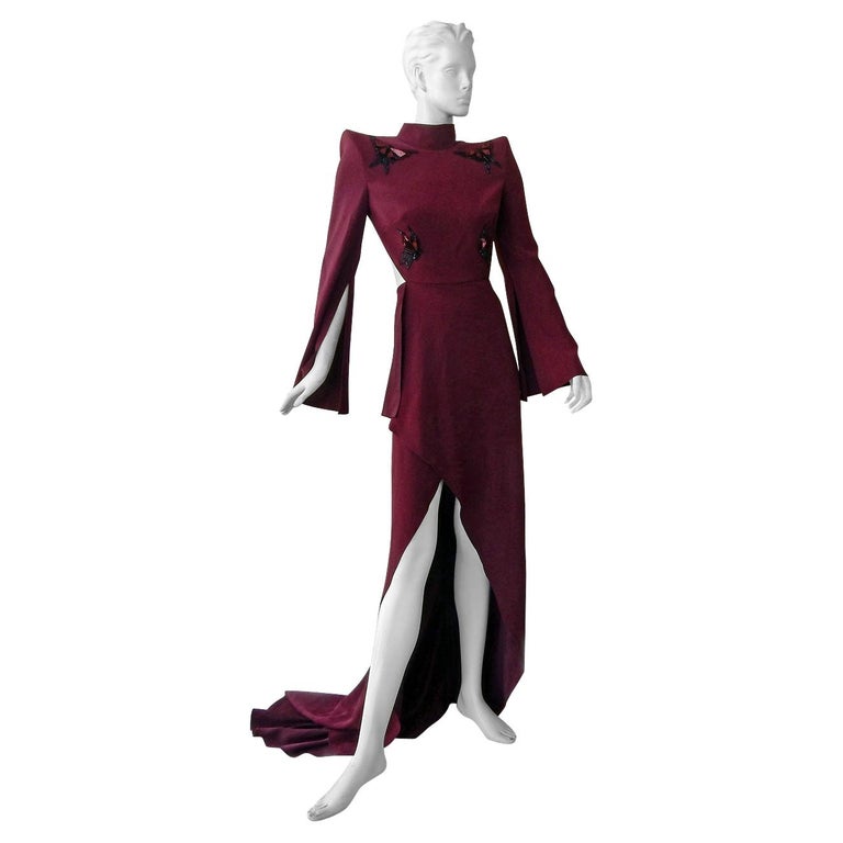 Mugler Entrance Maker Butterfly Structural Gown w/ Open Back For Sale