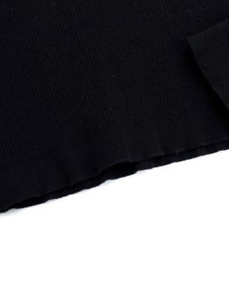 Women's Mugler Eyelet Detail Black Ribbed Knit Top For Sale