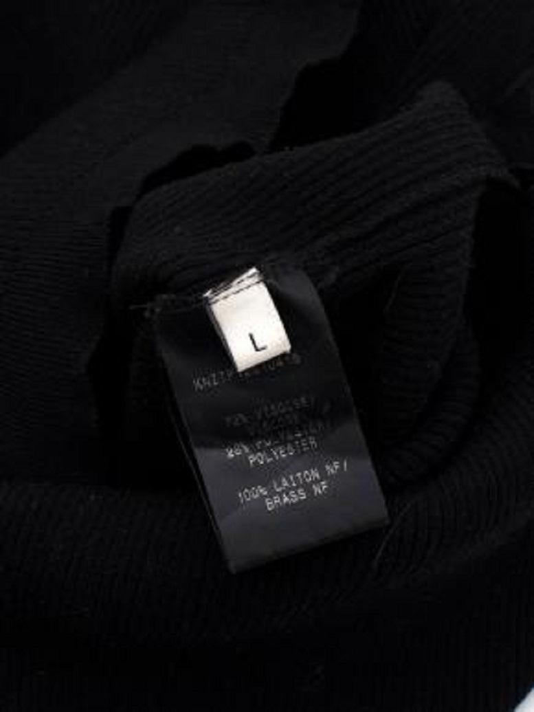 Mugler Eyelet Detail Black Ribbed Knit Top For Sale 4