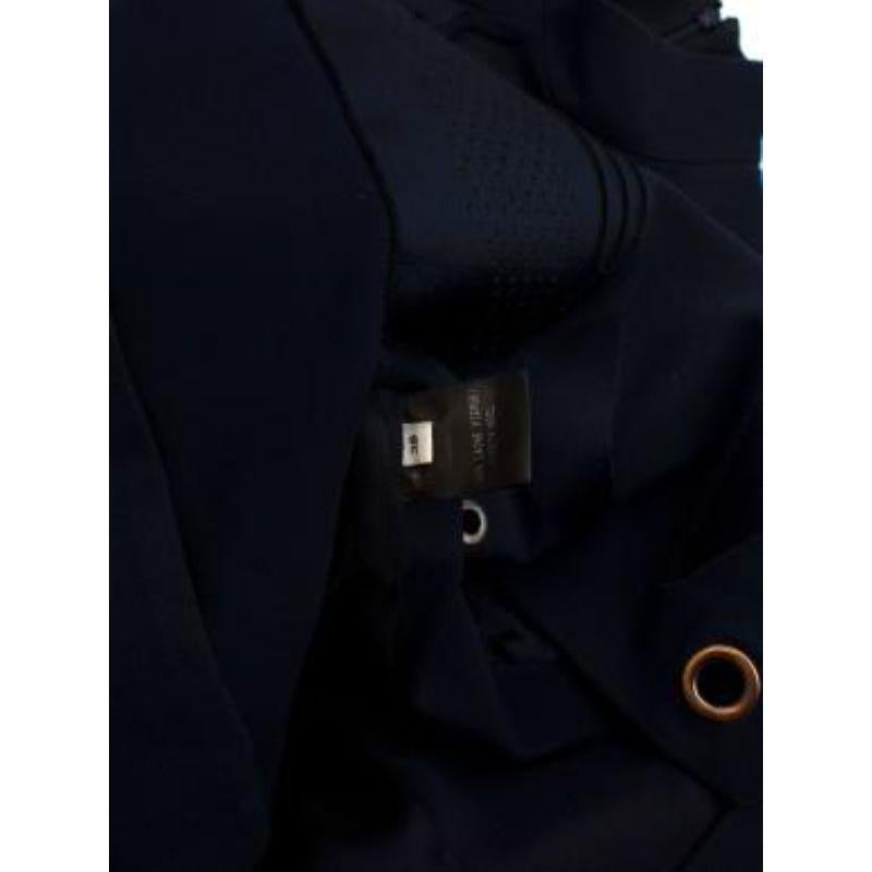 Mugler Eyelet Detail Navy High Neck Fitted Dress For Sale 6