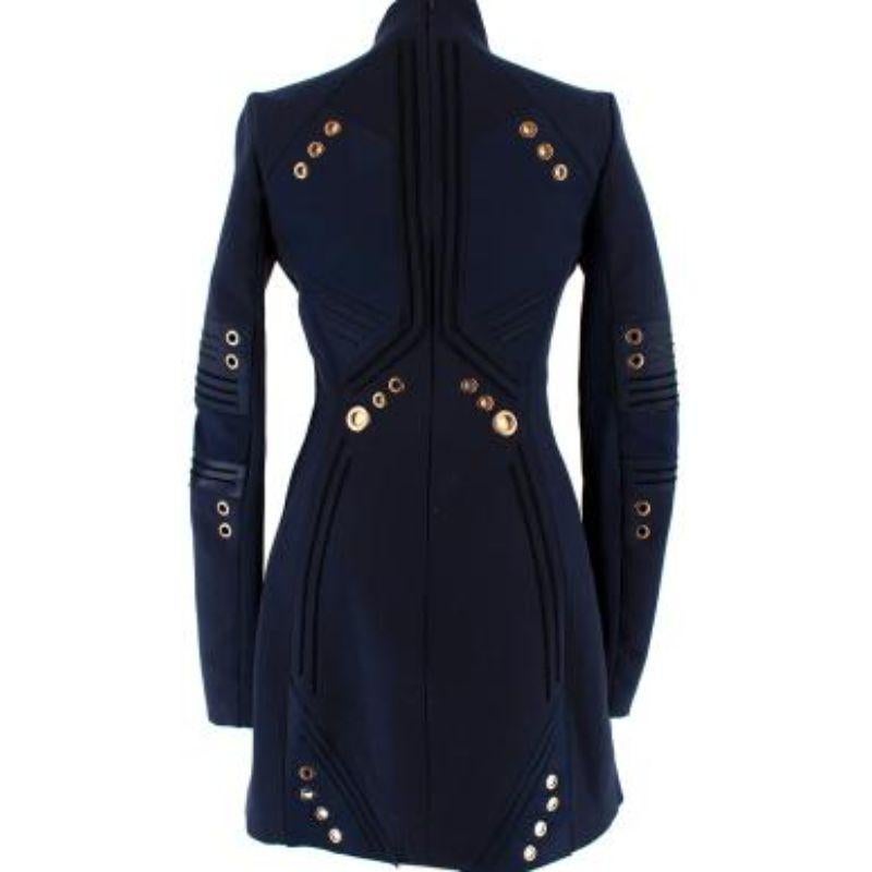 Mugler Eyelet Detail Navy High Neck Fitted Dress

-High neck 
-Zip fastening along the back 
-Fully lined 
-Brass tone eyelids detail
-Mid-weight construction
-Perforated detail

Material: 

Nylon
Brass 
Polyester 

9.5 excellent conditions, please