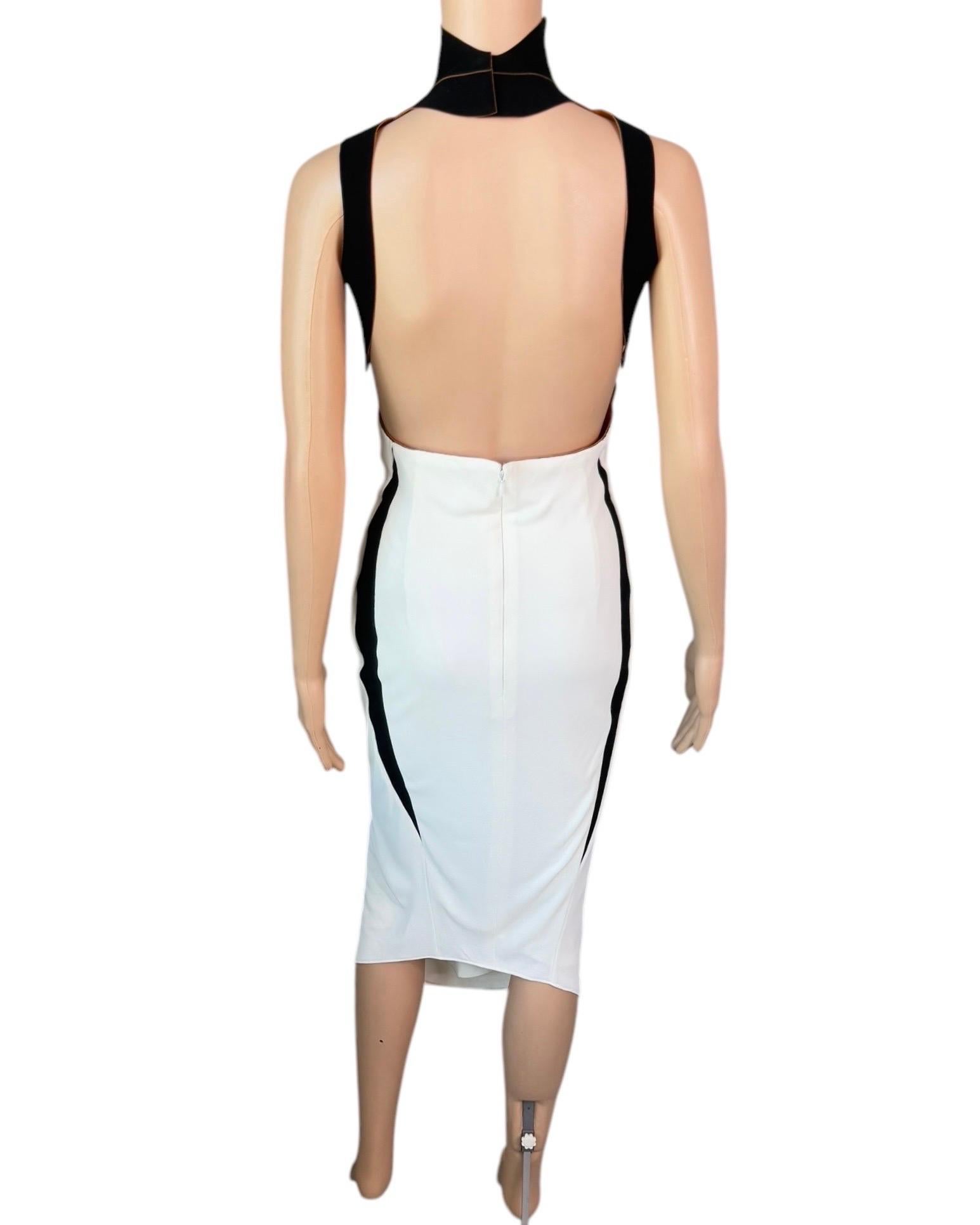 Gray Mugler F/W 2012 Runway Cutout Bustier Backless Midi Dress For Sale