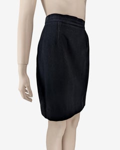 Mugler Faux Fur Collar Skirt Suit